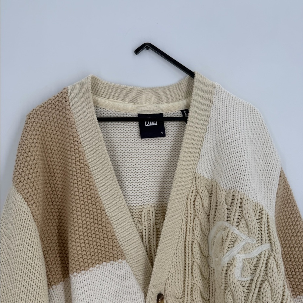 Kith Men’s Patchwork Durum Heavyweight Knit Old Money Cardigan In Neutral